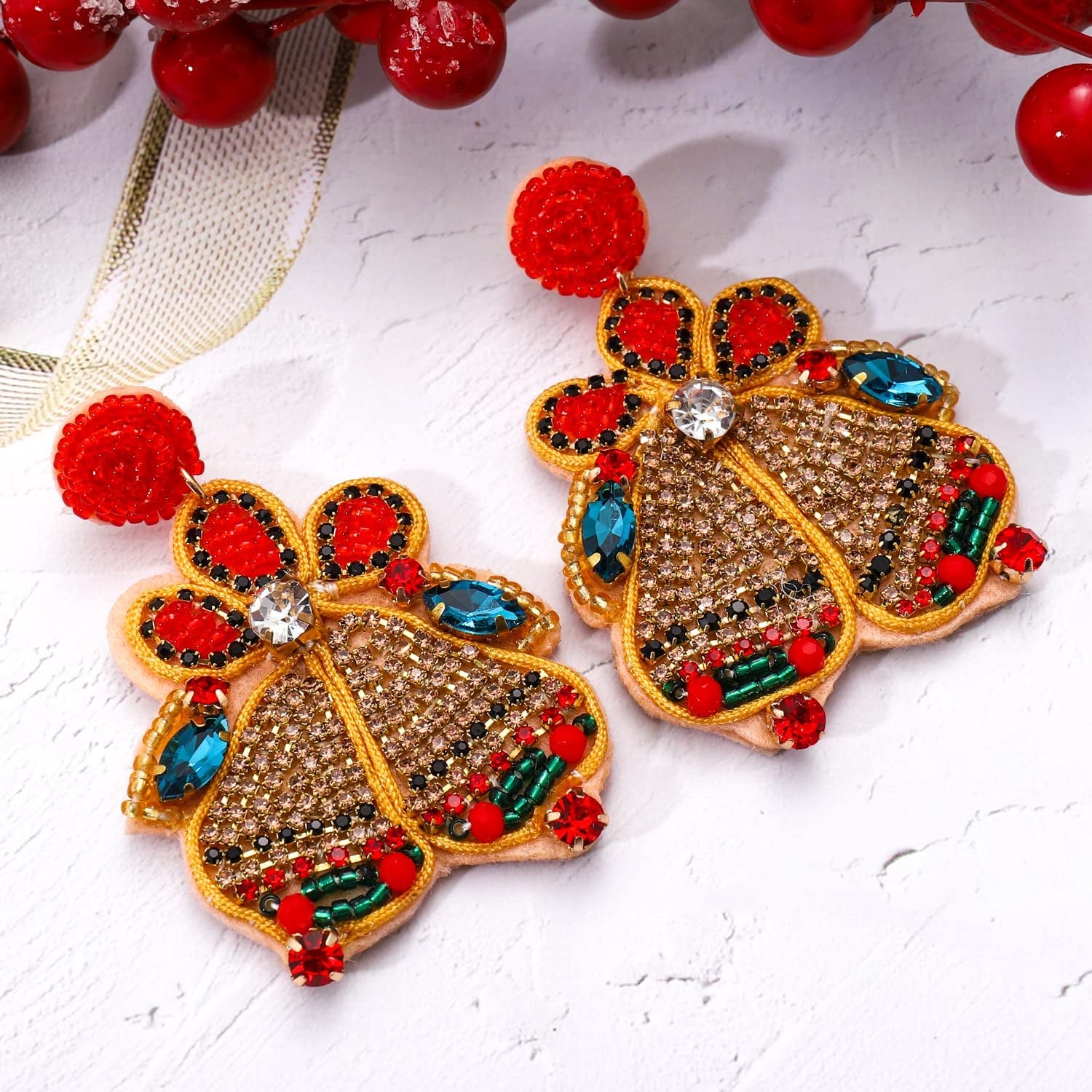 Christmas Earrings for Women Christmas Bead Dangle Earrings Bohemia Handmade Colorful Seed Beaded Drop Earrings Christmas Gifts for Women Girls Apparel & Accessories > Jewelry > Earrings JERTOCLE