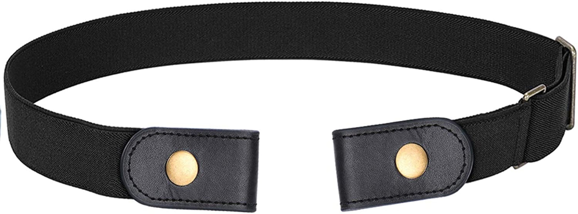No Buckle Stretch Belt for Women Men Elastic Waist Belt up to 72 Inch for Jeans Pants Apparel & Accessories > Clothing Accessories > Belts WERFORU I-black With O Ring Pants Size 31"-50"
