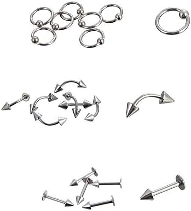 Fidgetkute Piercing Kit Stainless Steel Body Jewelry Tongue Ring Navel Ring Nose Ring Nipple Ring Earring 85Pcs Lots Mixed Apparel & Accessories > Jewelry > Body Jewelry FidgetKute