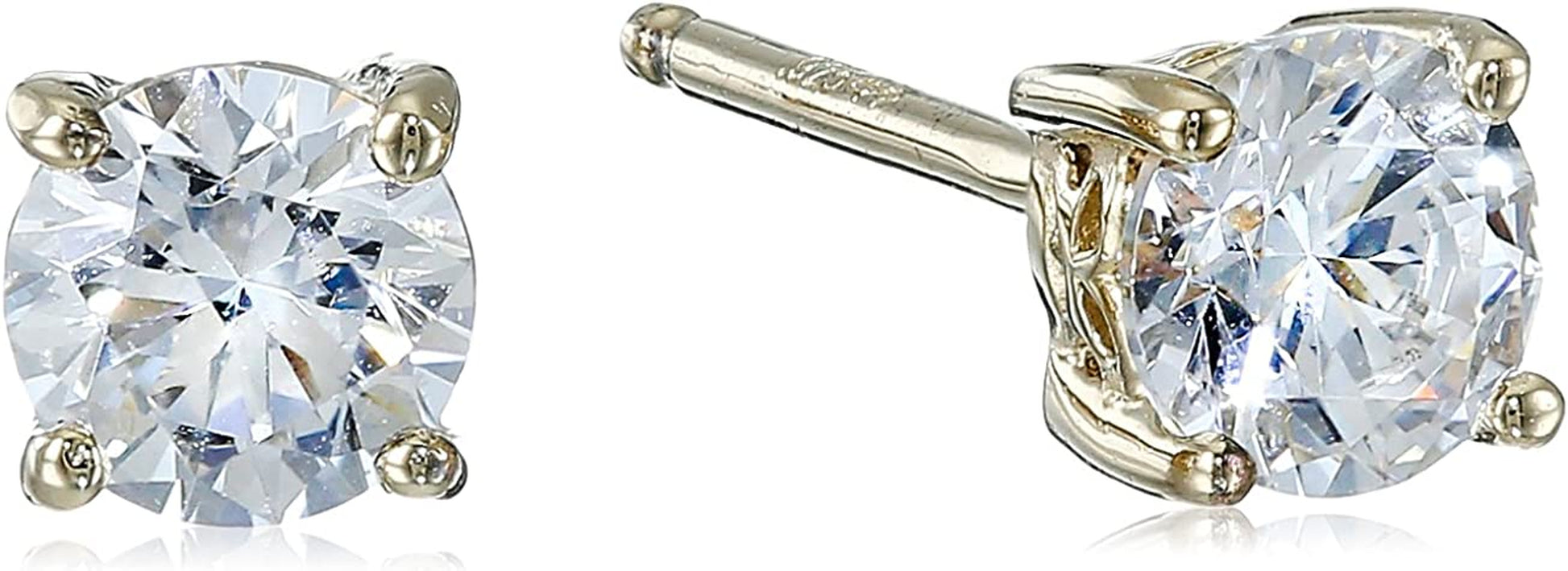 Collection Platinum or Gold Plated Sterling Silver Round-Cut Stud Earrings Made with Infinite Elements Zirconia Apparel & Accessories > Jewelry > Earrings Amazon Collection Yellow-gold-plated 3/4 cttw