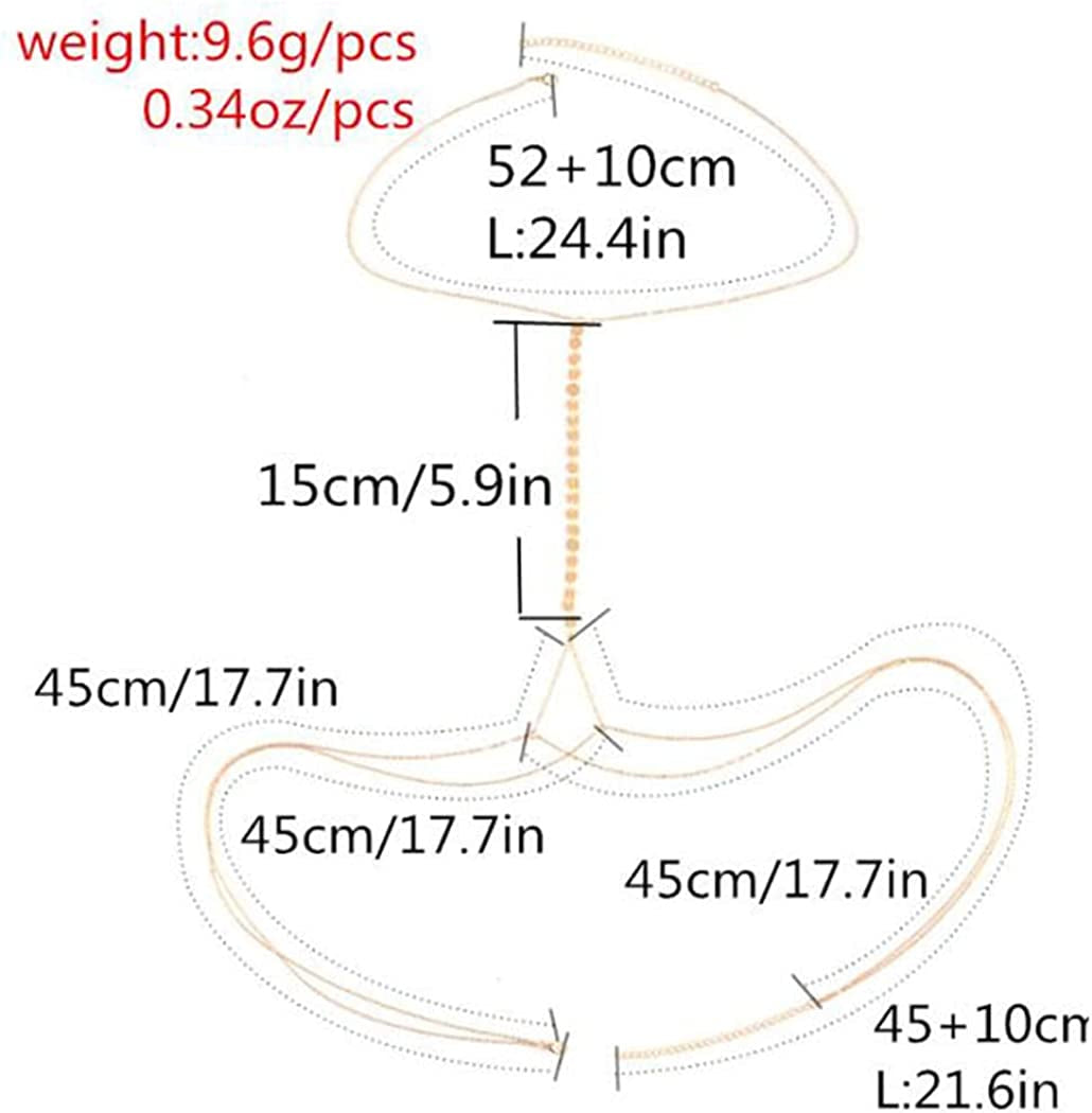 Chicque Sexy Body Chain Jewelry Gold Sequins Body Jewelry Layered Bikini Belly Waist Chain Party for Women Apparel & Accessories > Jewelry > Body Jewelry Blindery