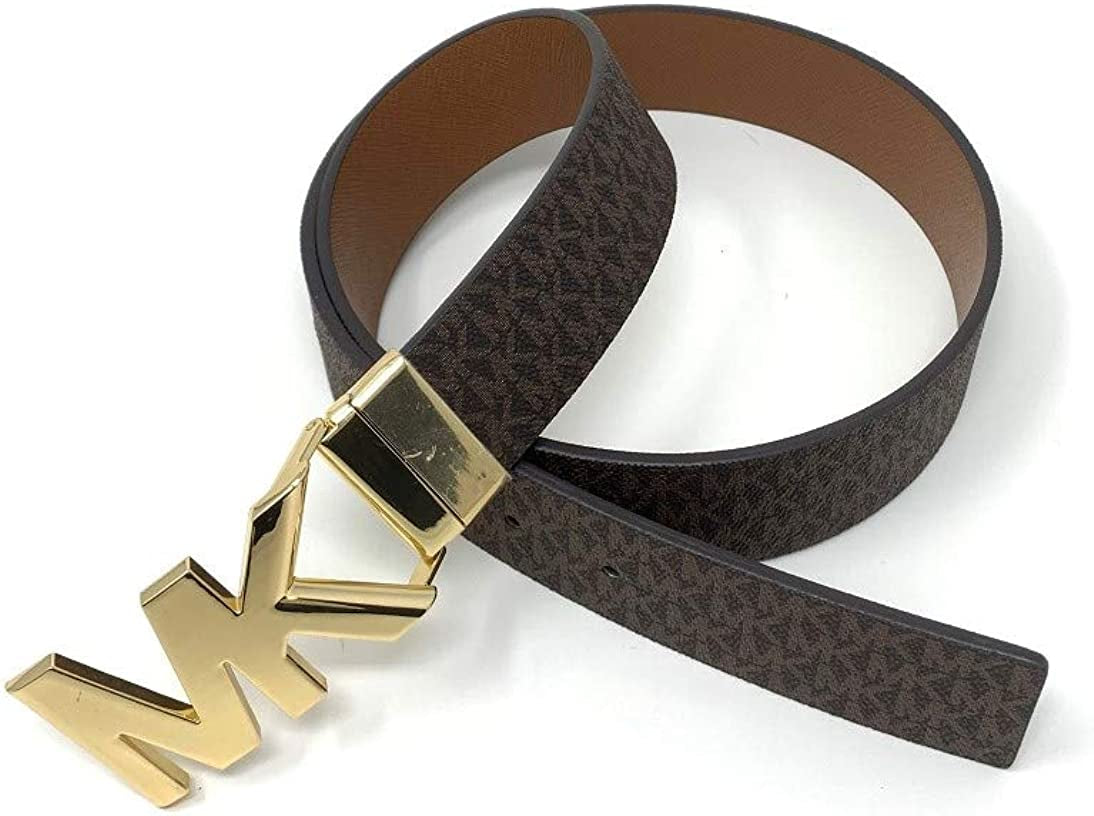 Michael Kors Womens Reversible MK Logo Belt Brown/Brown (S) Apparel & Accessories > Clothing Accessories > Belts Michael Kors