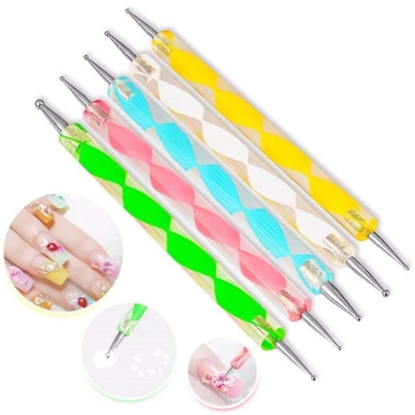 Jsdoin 5 Pc 2 Way Dotting Pen Tool Nail Art Tip Dot Paint Manicure Kit Health & Beauty > Personal Care > Cosmetics > Cosmetic Tools > Nail Tools Jsdoin