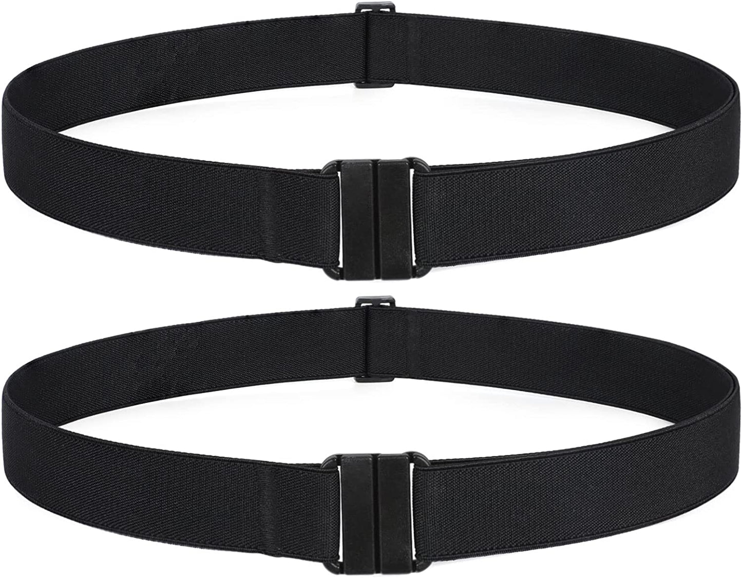 Women Invisible Belt, Comfortable Adjustable Stretch No Show Belt with Flat Buckle by SUOSDEY Apparel & Accessories > Clothing Accessories > Belts SUOSDEY 02-black+black US Size:0-14