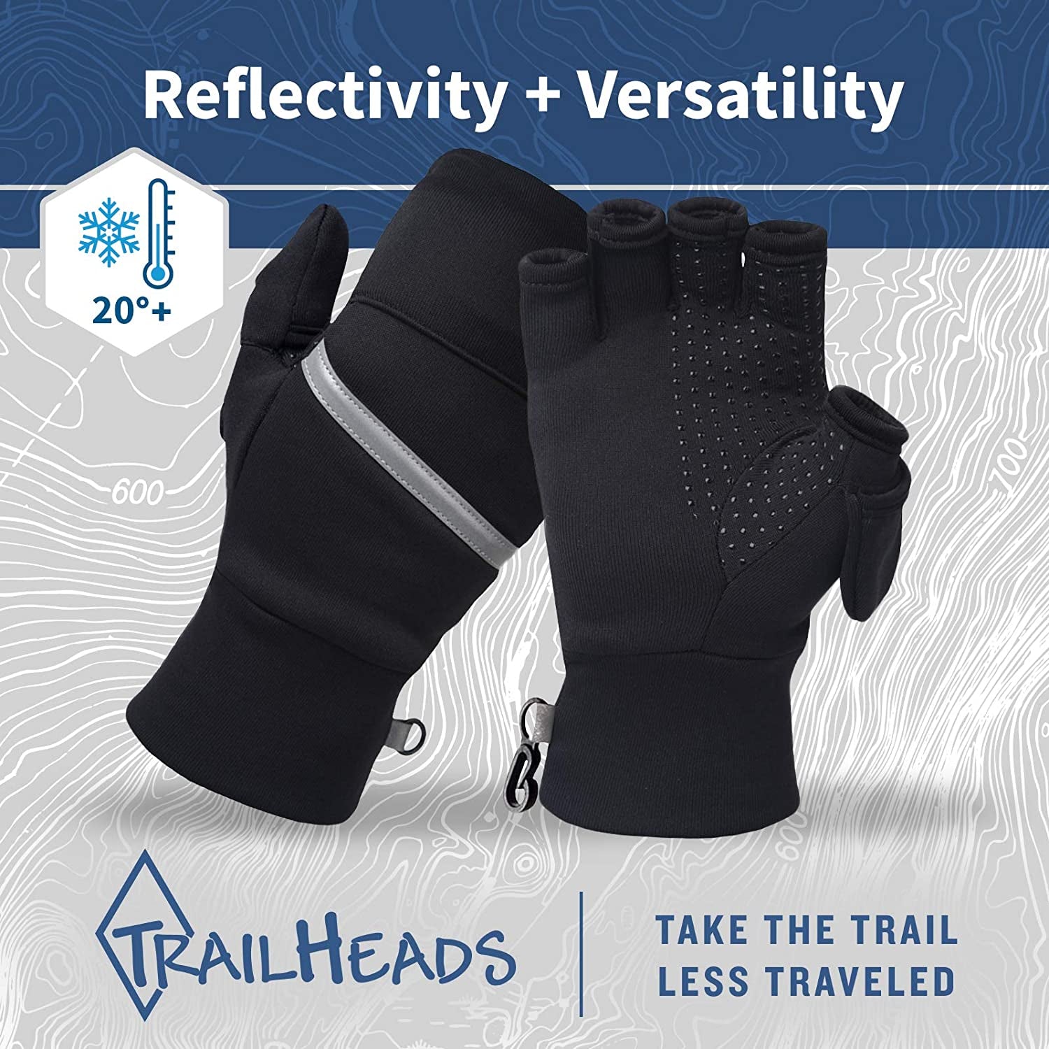 Trailheads Power Stretch Convertible Mittens - Women’S Fingerless Gloves Apparel & Accessories > Clothing Accessories > Gloves & Mittens TrailHeads