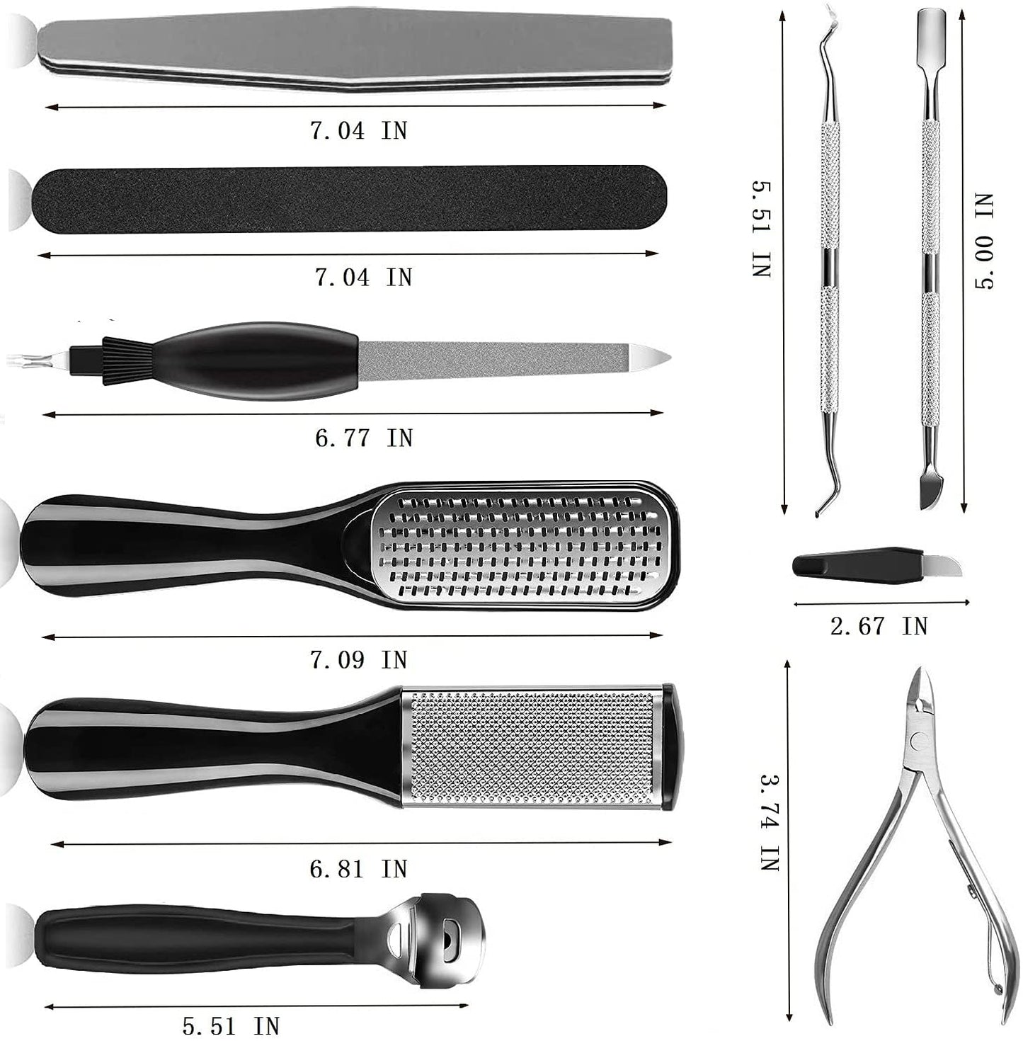 Professional Pedicure Tools Set, 26 in 1 Stainless Steel Foot Care Kit Foot Rasp Dead Skin Remover Pedicure Kit,Foot File Kit Foot Callus Remover, for Men Women Travel Health & Beauty > Personal Care > Foot Care ORBET