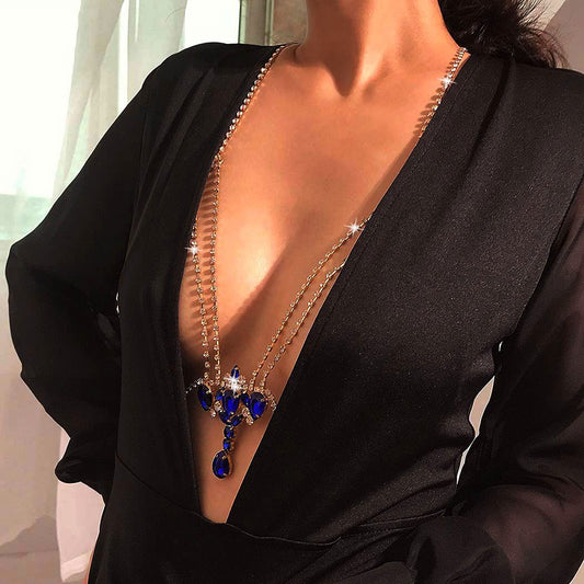 Jeweky Boho Crystal Body Chain Gold Rhinestone Harness Bra Jewelry Beach Bikini Body Jewelry for Women and Girls Apparel & Accessories > Jewelry > Body Jewelry Jeweky