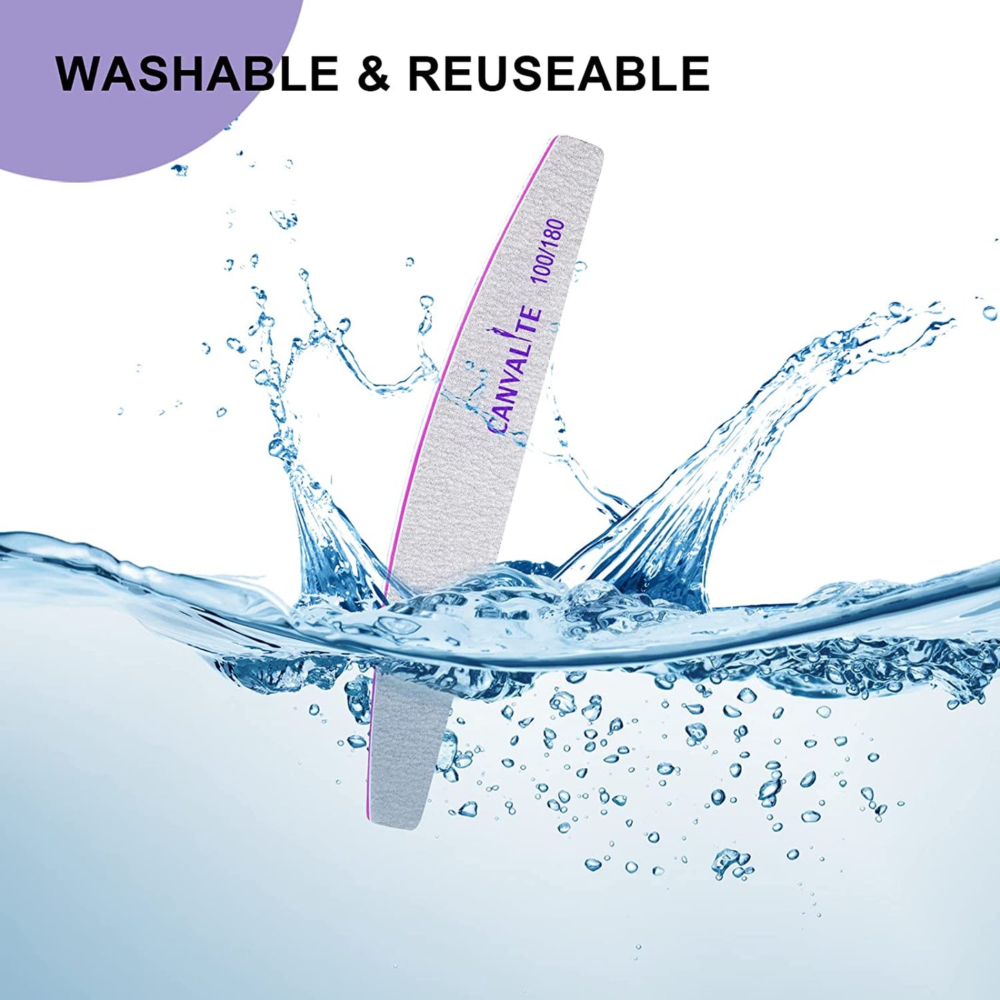 Canvalite 10 PCS Nail File Professional Nail Files Reusable Double Sided Emery Board(100/180 Grit) Nail Styling Tools for Home and Salon Use Health & Beauty > Personal Care > Cosmetics > Cosmetic Tools > Nail Tools CANVALITE