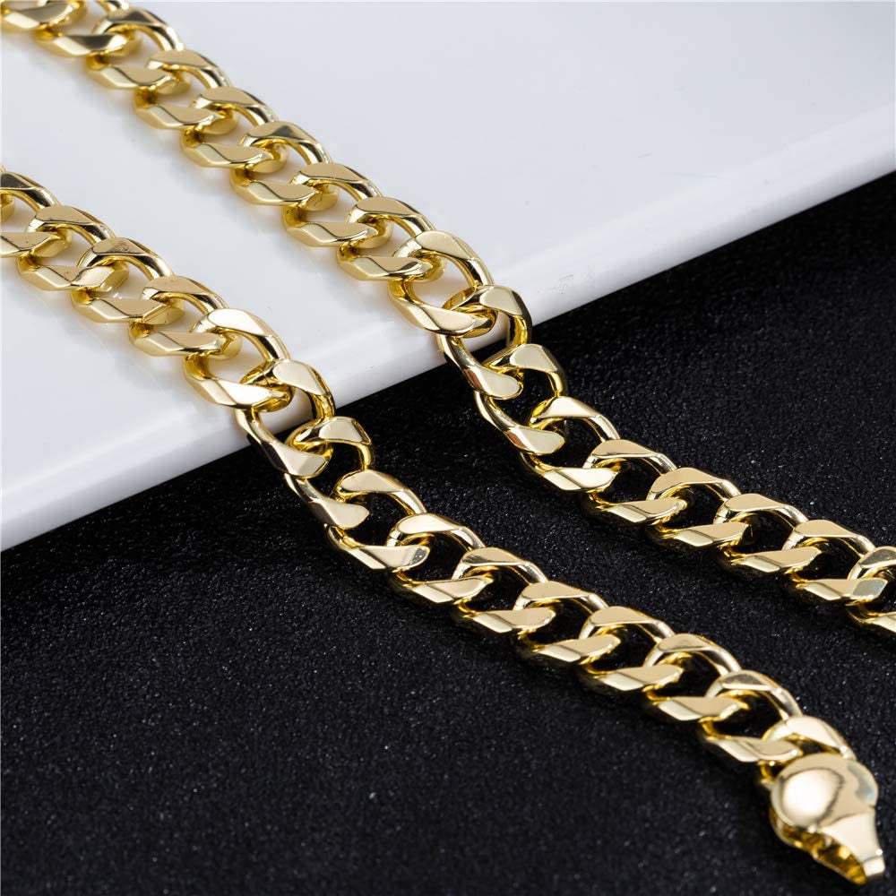 Gold Cuban Link Anklet Bracelet for Women Men, 7Mm Wide 14K Gold / 18K Gold / White Gold Plated Diamond Cut Curb Chain Ankle Bracelets for Women Men 9 10 11 Inches Apparel & Accessories > Jewelry > Anklets kelistom