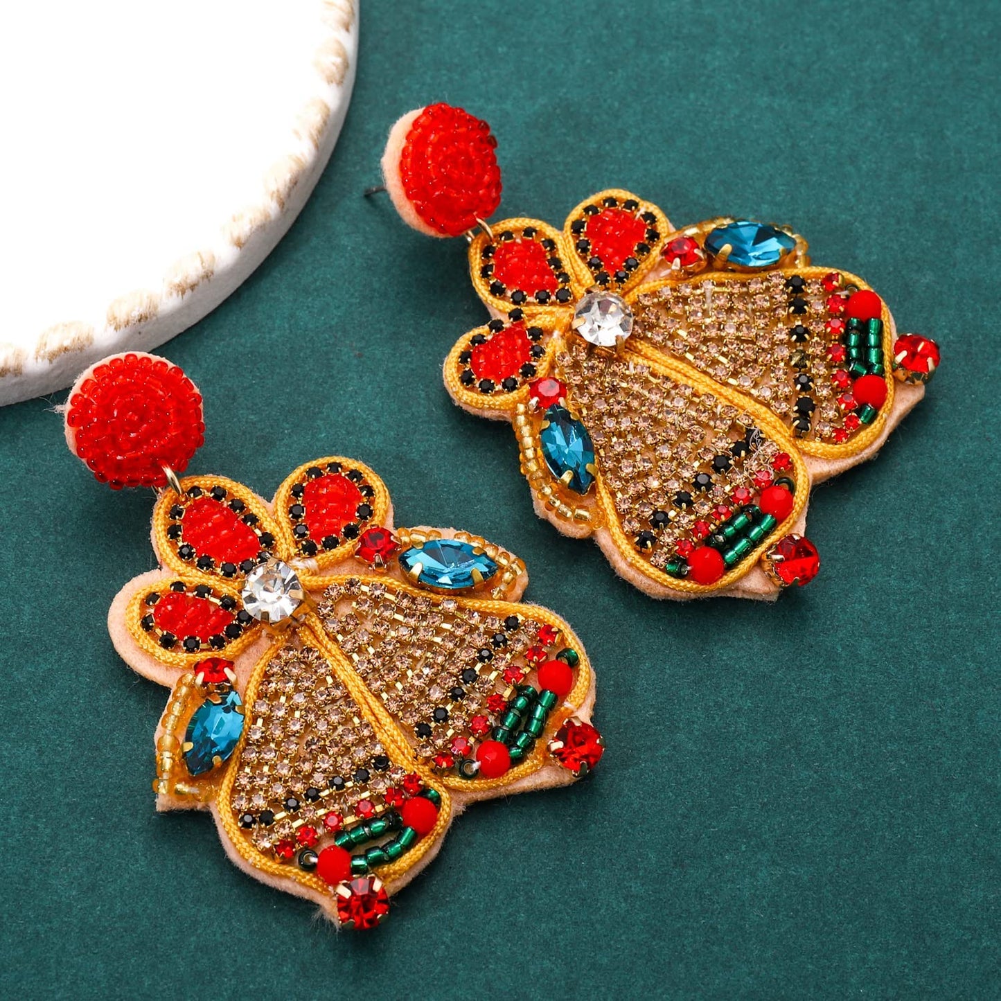 Christmas Earrings for Women Christmas Bead Dangle Earrings Bohemia Handmade Colorful Seed Beaded Drop Earrings Christmas Gifts for Women Girls Apparel & Accessories > Jewelry > Earrings JERTOCLE
