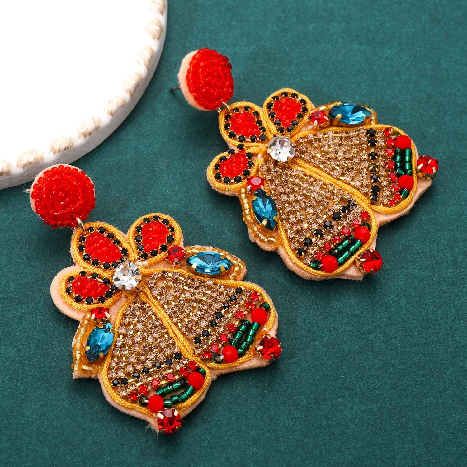 Christmas Earrings for Women Christmas Bead Dangle Earrings Bohemia Handmade Colorful Seed Beaded Drop Earrings Christmas Gifts for Women Girls Apparel & Accessories > Jewelry > Earrings JERTOCLE