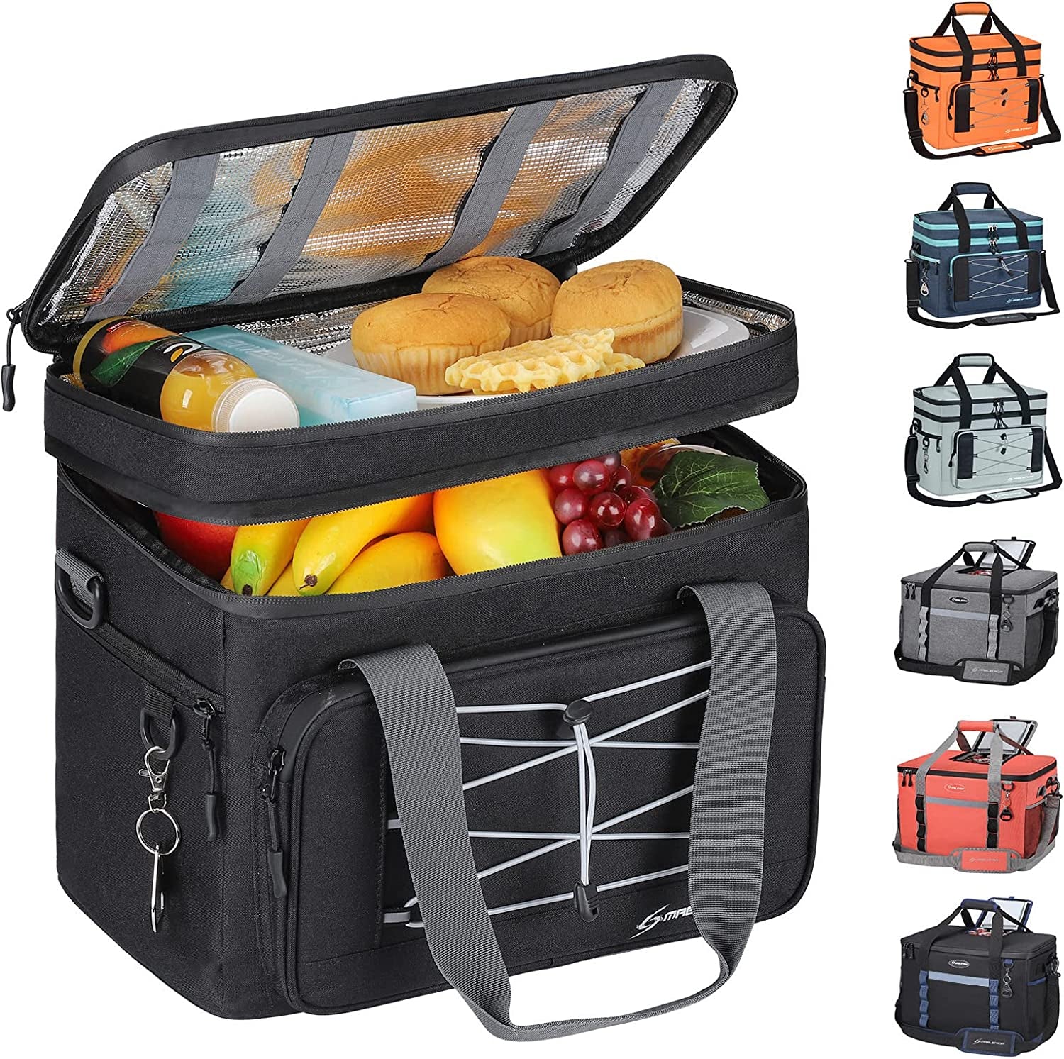 Maelstrom Soft Cooler Bag,Collapsible Soft Sided Cooler,30/60/75 Cans Beach Cooler,Ice Chest,Large Leakproof Camping Cooler,Portable Travel Cooler for Grocery Shopping,Camping,Kayaking,Road Trips Apparel & Accessories > Jewelry > Anklets Maelstrom 60 Can Black 60 Can