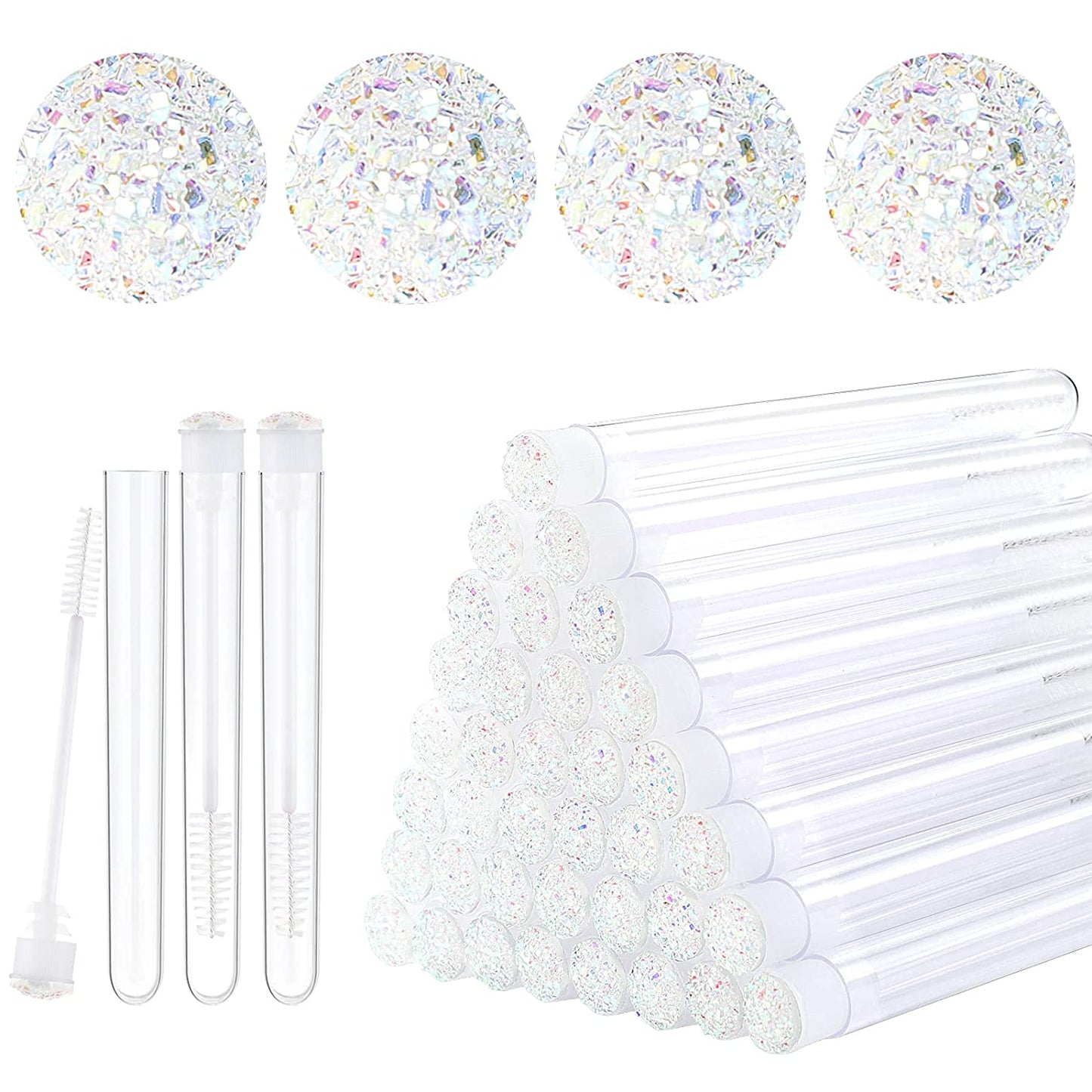 Dming 10Pcs Eyelash Brush Lash Wand Makeup Tool Eyelash Extension Supplies Cleaning Brush Diamond Mascara Mix Color Health & Beauty > Personal Care > Cosmetics > Cosmetic Tools > Makeup Tools Dming star white 20 Count (Pack of 1)
