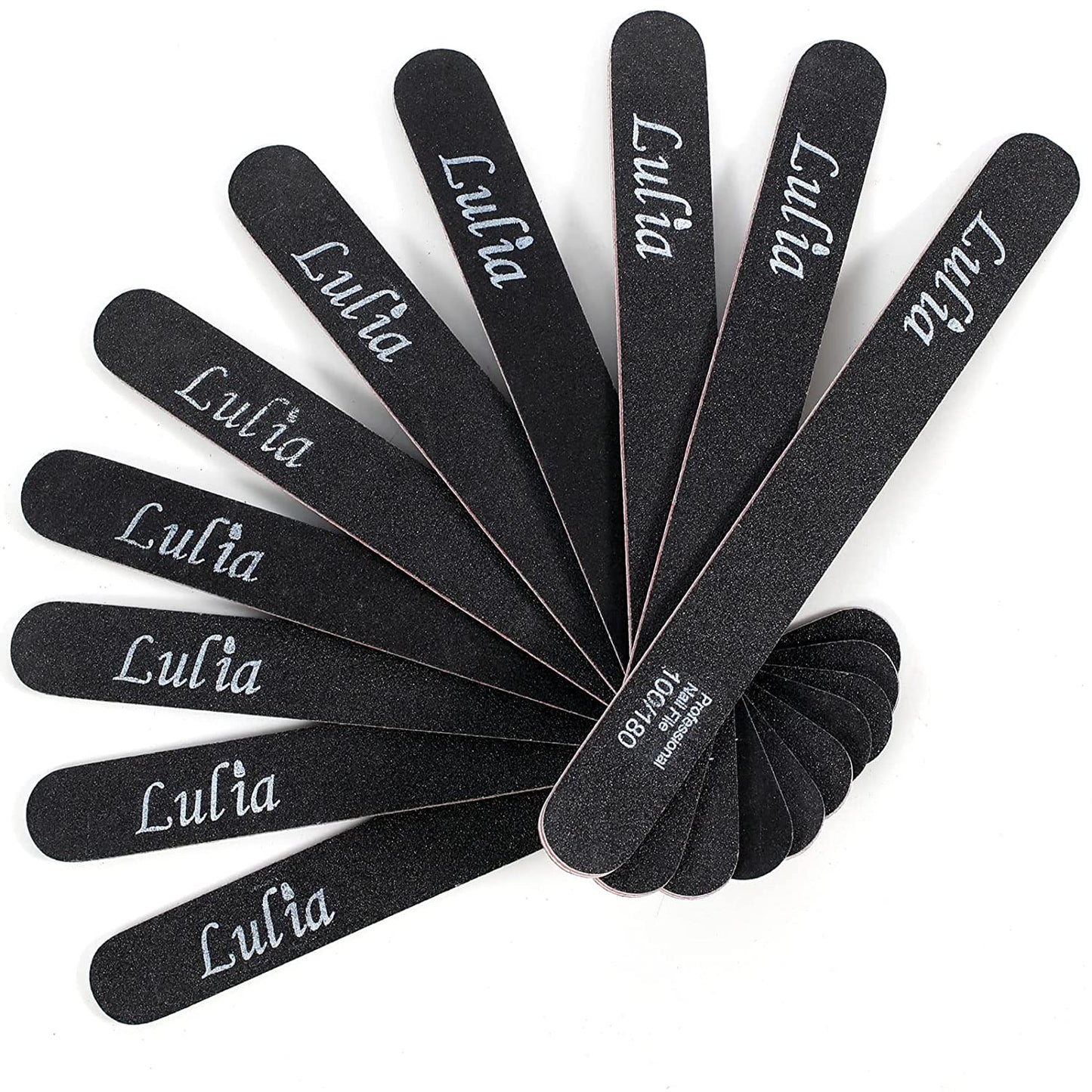 Nail File Emery Board Nail Care Double Sided 100 180 Grit Gel Acrylic Dip Black Nail Buffering Files Professional Manicure Pedicure Tools 10Pcs/Pack Nail Files Set for Home and Salon Use Health & Beauty > Personal Care > Cosmetics > Cosmetic Tools > Nail Tools Lulia 100/180 50pack