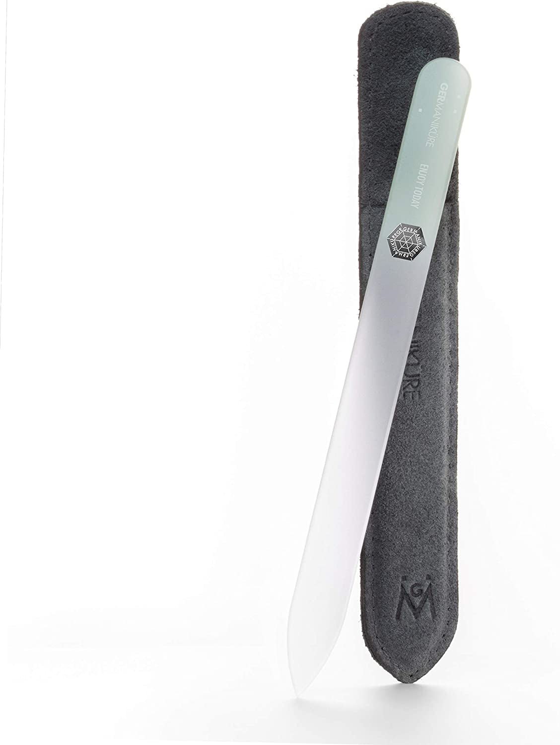 GERMANIKURE Mantra Glass Nail File in Suede Case, Ethically Made in Czech Republic - Professional Manicure & Pedicure Tools for Smooth Easy Shaping of Natural Fingernails Health & Beauty > Personal Care > Cosmetics > Cosmetic Tools > Nail Tools GERmanikure Enjoy Today