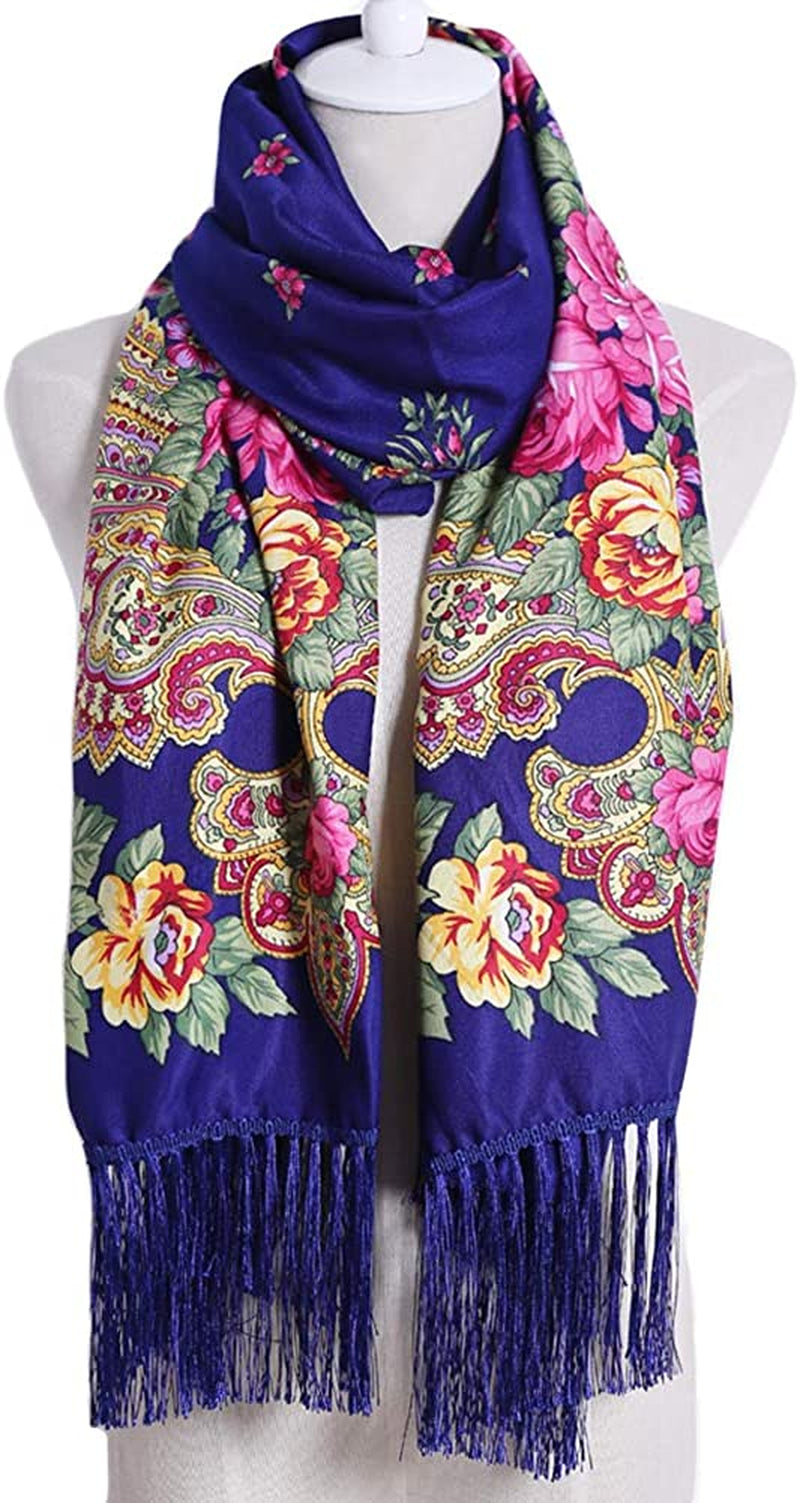 Traditional Tassel Exotic Wrap Printed Scarf for Women Warm Soft Large Long Rectangular Fashion Scarves Apparel & Accessories > Clothing Accessories > Scarves & Shawls Gudessly