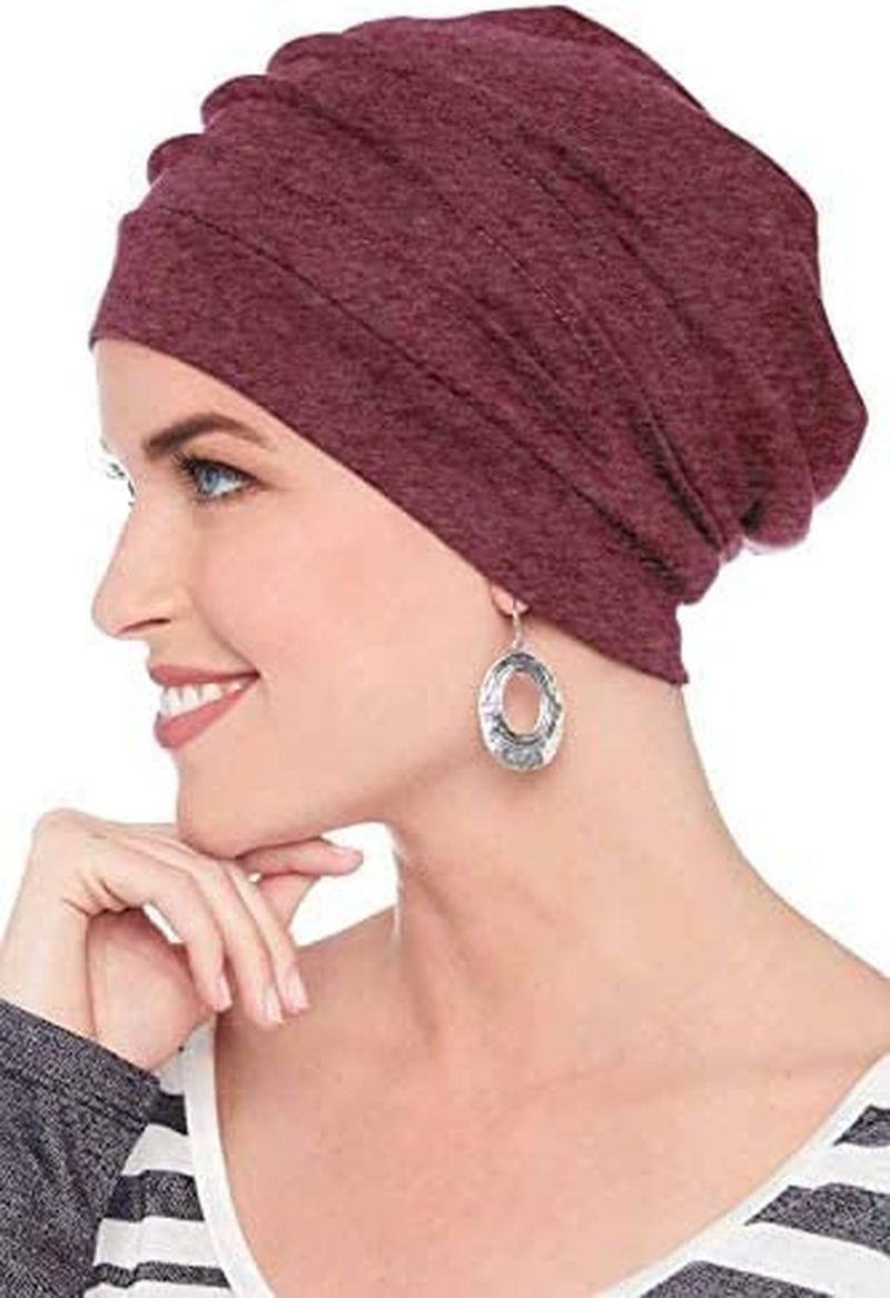 Headcovers Unlimited Slouchy Snood Hat - 100% Cotton Slouchy Beanie Hats for Women Apparel & Accessories > Clothing Accessories > Headwear Headcovers Unlimited Raisin One Size