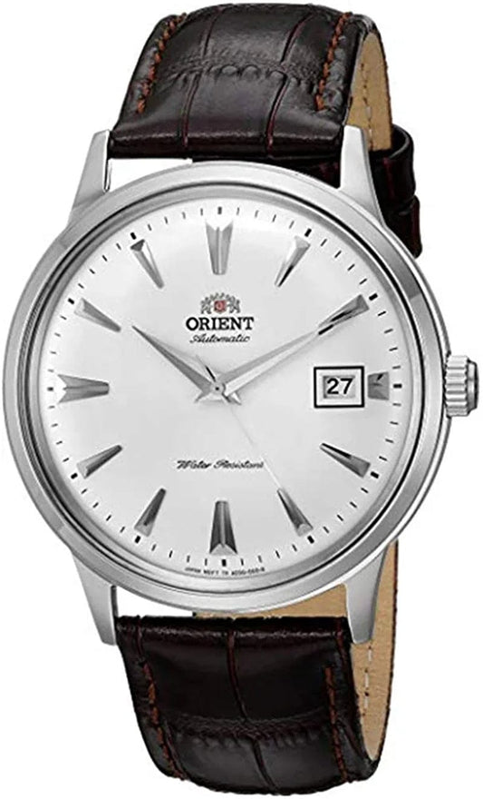 '2Nd Gen Bambino Version I' Japanese Automatic Stainless Steel and Leather Dress Watch White