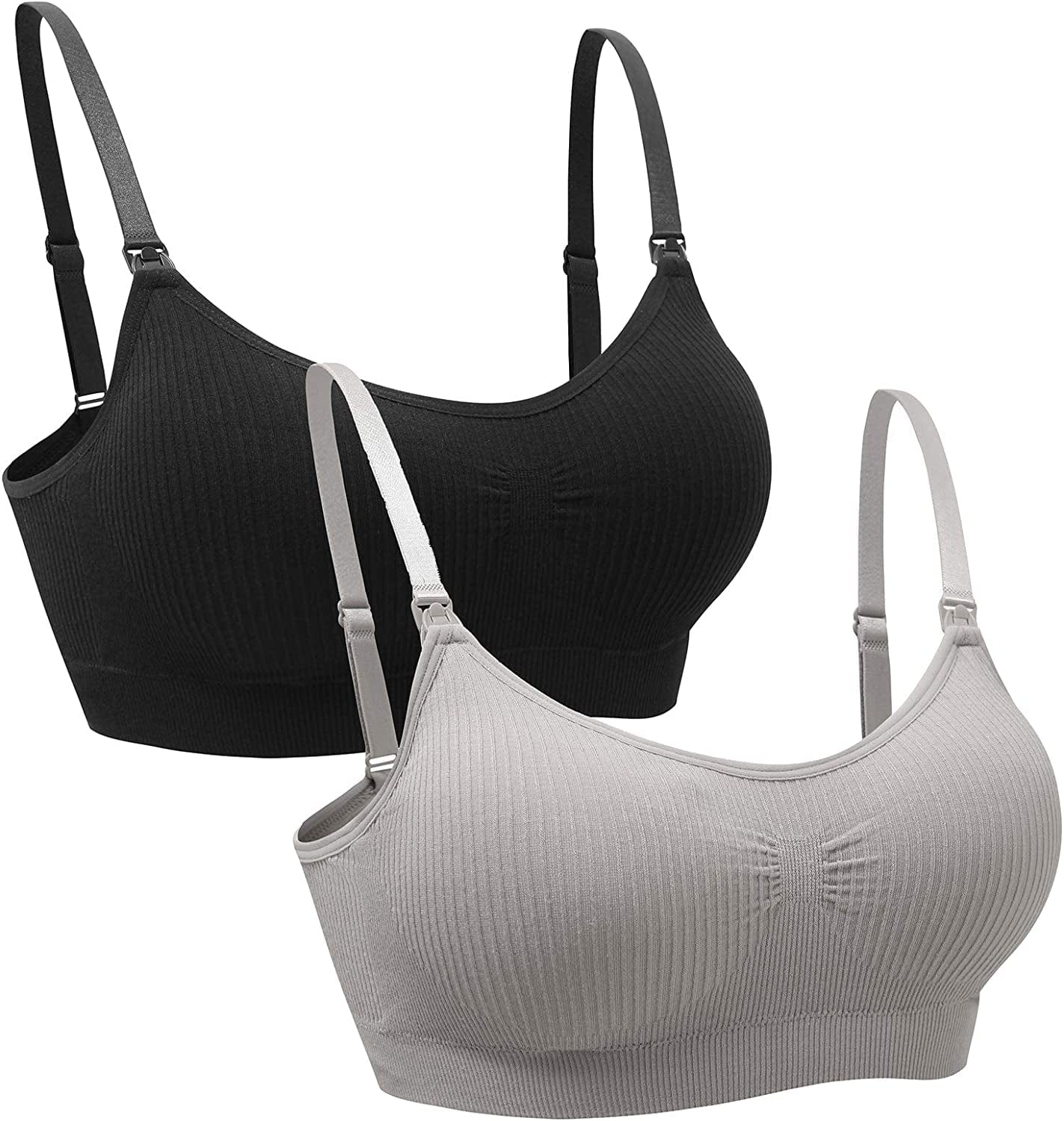 2PACK Nursing Bra Wireless Bra Women'S Sleeping Maternity Bra Breastfeeding Bra Sort Rib-d / Small