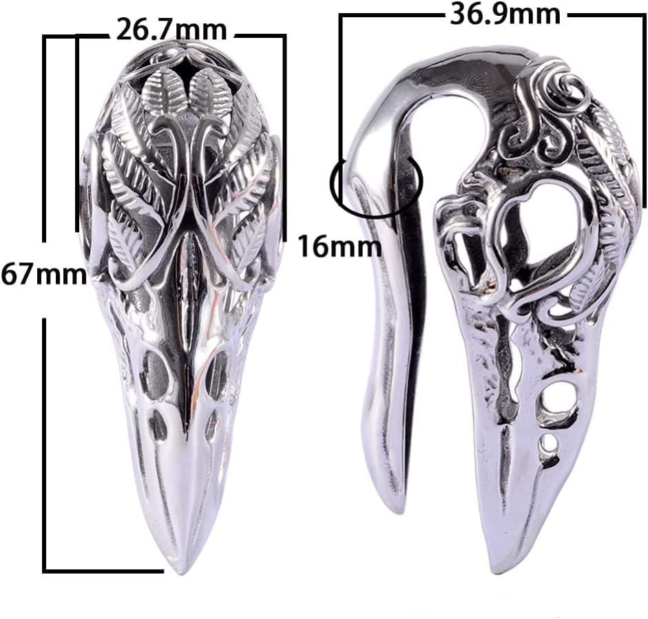 2PCS 9/16 14Mm Ear Hangers for Stretched Ears Bird Stainless Steel Ear Weights Expander Gauge Earrings for Body Piercing Jewelry Upgrade Plugs,Sliver,Steel Color,6.7X3.69Cm Apparel & Accessories > Jewelry > Body Jewelry Generic