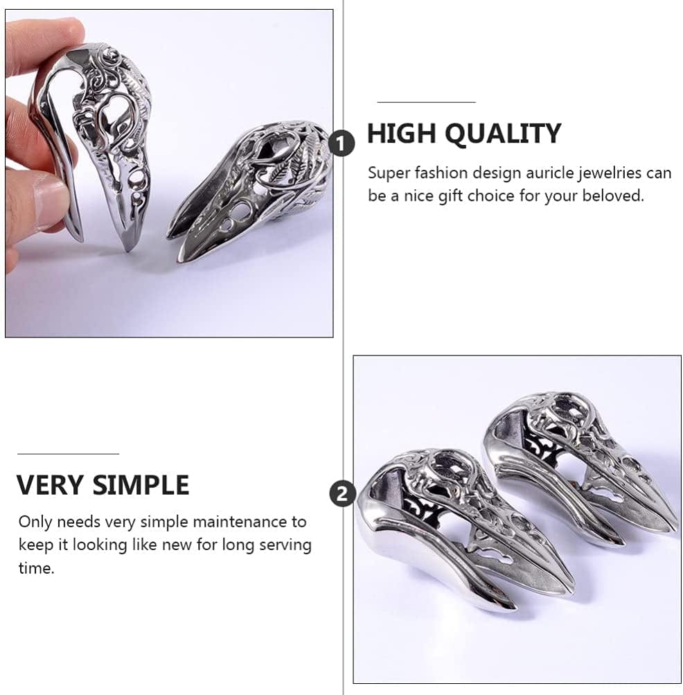 2PCS 9/16 14Mm Ear Hangers for Stretched Ears Bird Stainless Steel Ear Weights Expander Gauge Earrings for Body Piercing Jewelry Upgrade Plugs,Sliver,Steel Color,6.7X3.69Cm Apparel & Accessories > Jewelry > Body Jewelry Generic