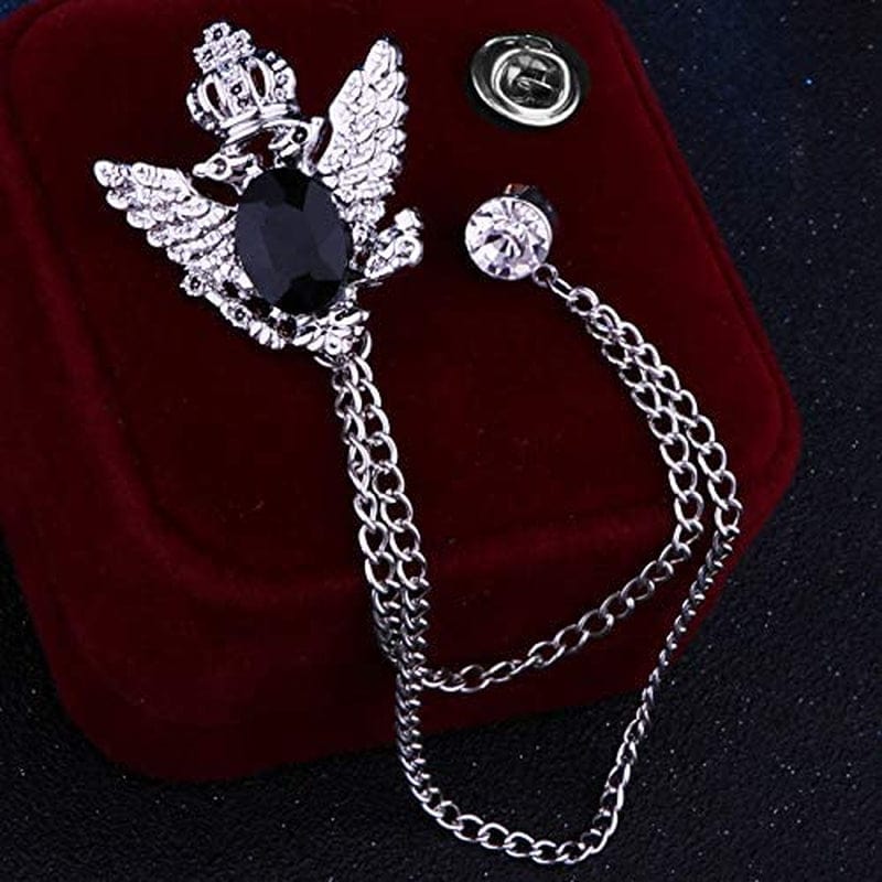 2PCS Men'S Brooch Suit Pin Badge with Chains Brooch Buckle Chain Collar Lapel Pin for Men Shirt Collar Pin Chain Brooch Decoration Metal Brooch Pin Clips for Women Suit Tuxedo Tie Hat Scarf
