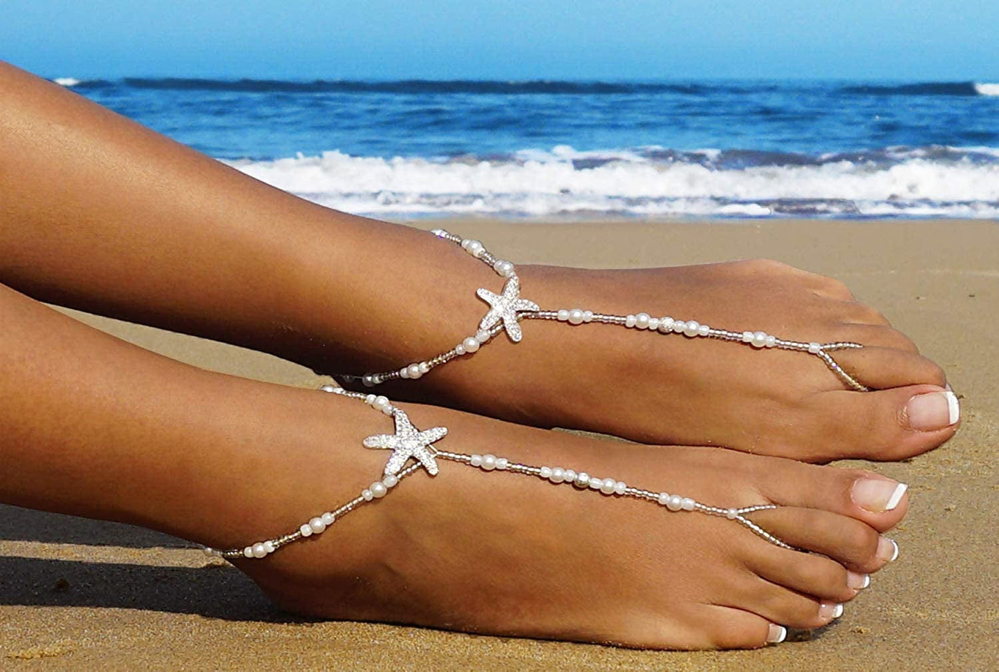 2Pcs Pearl Ankle Chain Bracelet Beach Wedding Foot Jewelry Barefoot Sandals Anklet Chain Apparel & Accessories > Jewelry > Anklets Bienvenu