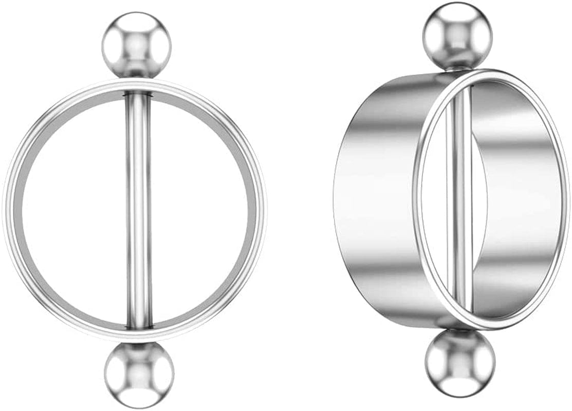 2Pcs/Set Stainless Steel Nipple Ring round Body Piercing Nipple Shield Barbell Ring Straight Studs Body Jewelry Bar for Women Girls(Silver) Apparel & Accessories > Jewelry > Body Jewelry Generic silver