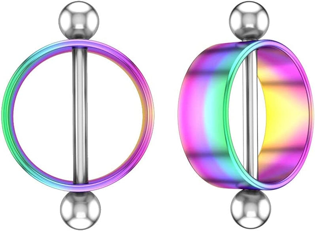 2Pcs/Set Stainless Steel Nipple Ring round Body Piercing Nipple Shield Barbell Ring Straight Studs Body Jewelry Bar for Women Girls(Silver) Apparel & Accessories > Jewelry > Body Jewelry Generic multicolor