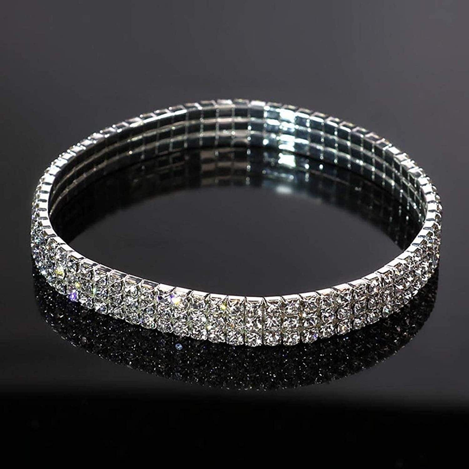 2PCS Twinkle Diamond Anklet Elastic Bling Shining Foot Jewelry Bracelet Bridal Summer Jewelry Apparel & Accessories > Jewelry > Anklets NewChiChi