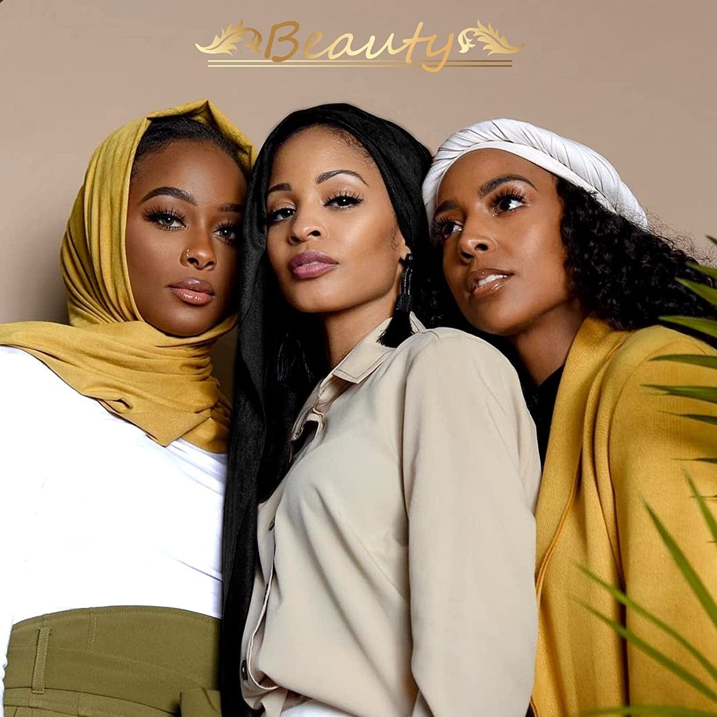 2Pieces Stretch Head Wraps for Women,Pretied Headwraps for Women, African Stretch Jersey Turbans Headwraps,Urban Soft Headwear Long Breathable Lightweight Turban for Women(Black,White) Apparel & Accessories > Clothing Accessories > Headwear Pesonlook