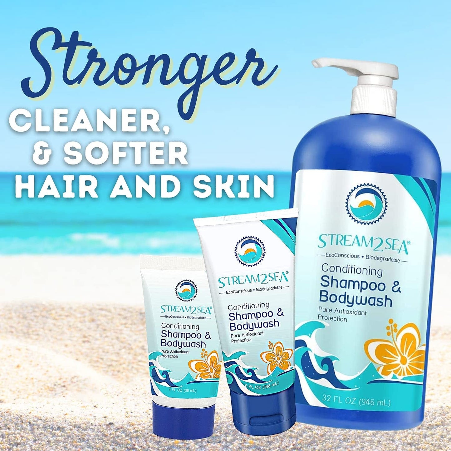 3 in 1 Hair Shampoo Bodywash & Conditioner for Outdoor Activities | 6 Fl Oz Reef Safe, All Natural & Organic Camping Shampoo & Liquid Soap | All in One Skin & Hair Care for Men & Women by Stream2Sea Health & Beauty > Personal Care > Hair Care STREAM 2 SEA