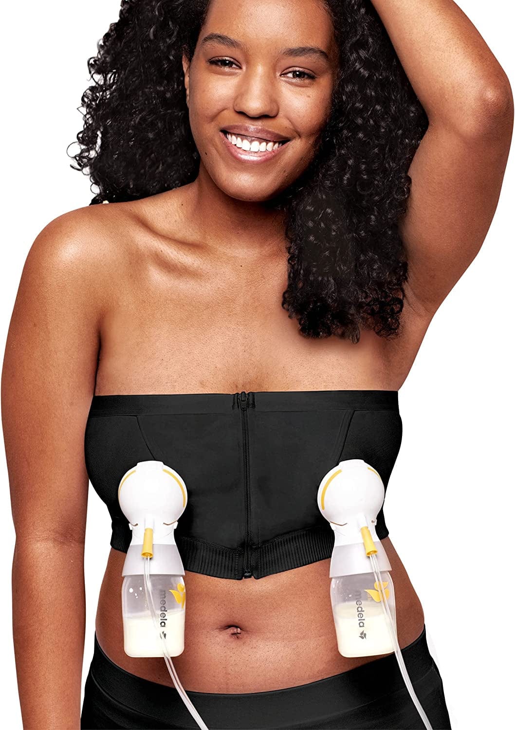 3 in 1 Pumping and Nursing Bra, Hands Free Pumping Bustier and Easy Expression Black / Hands-free Pumping Bustier / X-Large