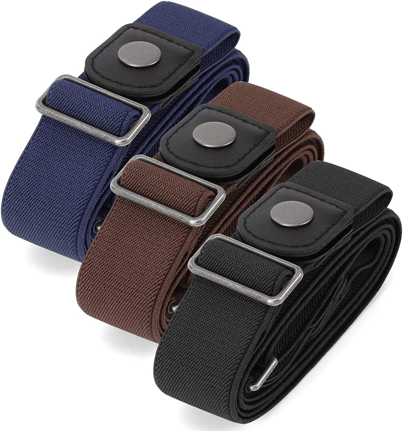 3 Pack 4 Pack No Buckle Invisible Stretch Belt Buckle-Free Elastic Belt for Women and Men Apparel & Accessories > Clothing Accessories > Belts WERFORU