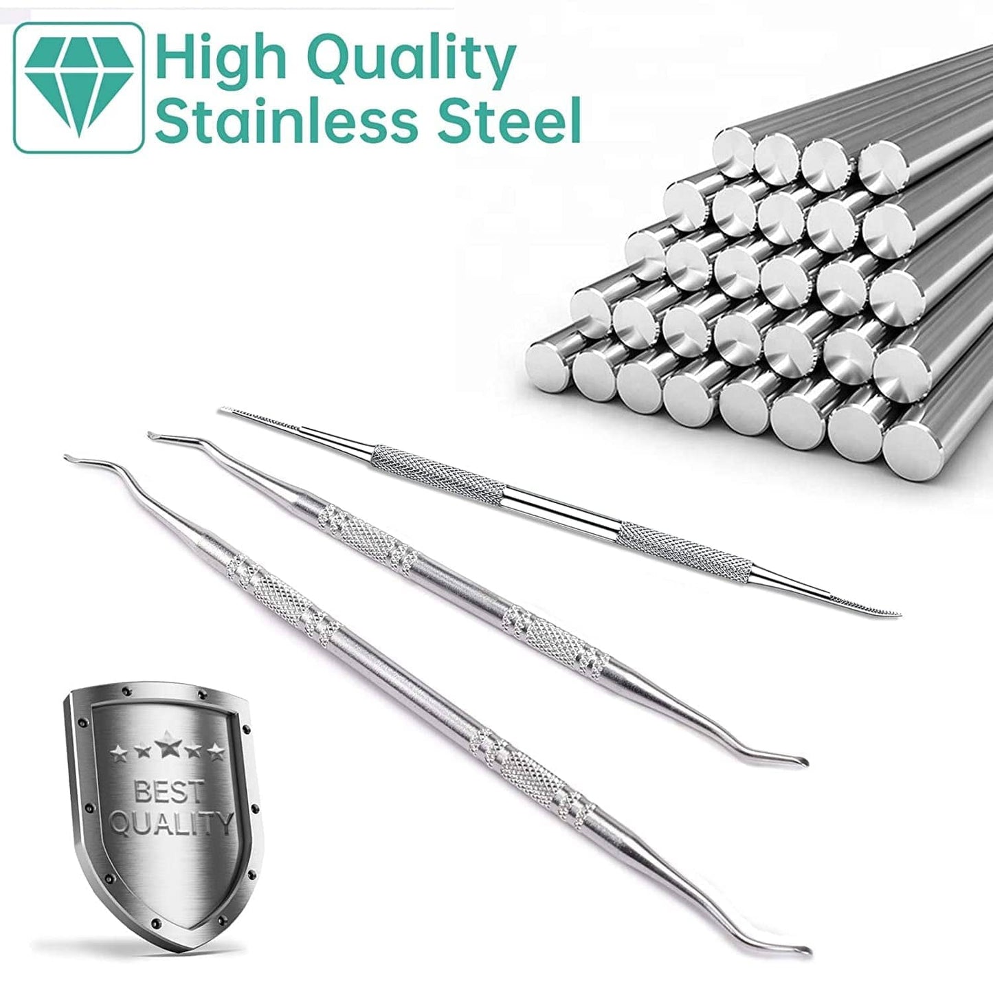 3-Pack Ingrown Toenail File and Lifters, Professional Surgical Stainless Steel Ingrown Toenail Tool- Safe Nail Cleaning Treatment Pedicure Tools Kit under Sidewall Cleaner Pain Relief Accessories Health & Beauty > Personal Care > Cosmetics > Cosmetic Tools > Nail Tools POLKASTORE