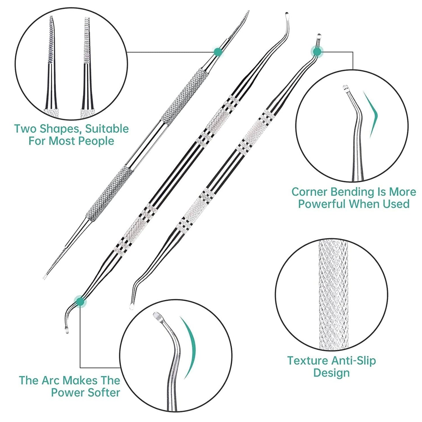 3-Pack Ingrown Toenail File and Lifters, Professional Surgical Stainless Steel Ingrown Toenail Tool- Safe Nail Cleaning Treatment Pedicure Tools Kit under Sidewall Cleaner Pain Relief Accessories Health & Beauty > Personal Care > Cosmetics > Cosmetic Tools > Nail Tools POLKASTORE