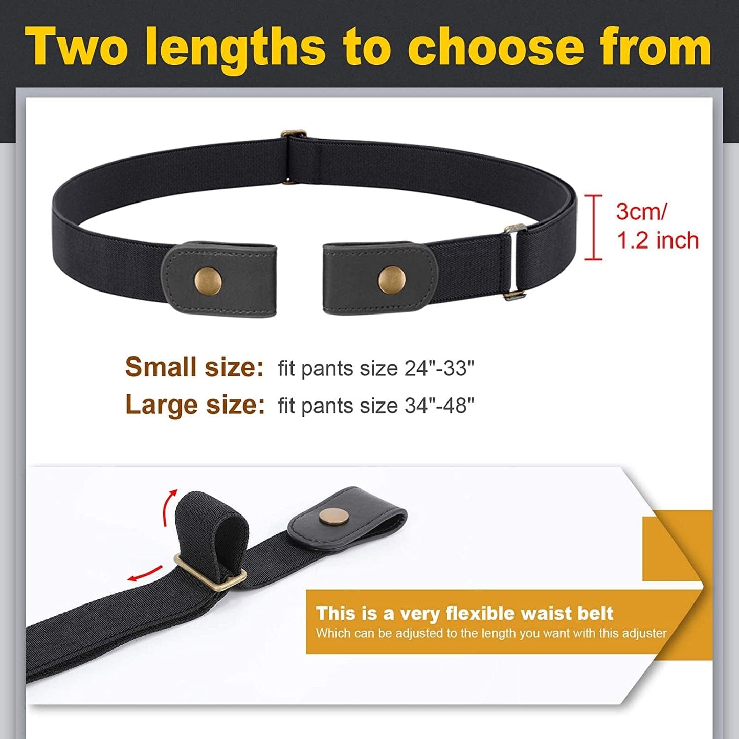 3 Pack No Buckle Stretch Women Belt Buckle Free Invisible Elastic Waist Belts for Jeans Dresses Apparel & Accessories > Clothing Accessories > Belts WOWOGO
