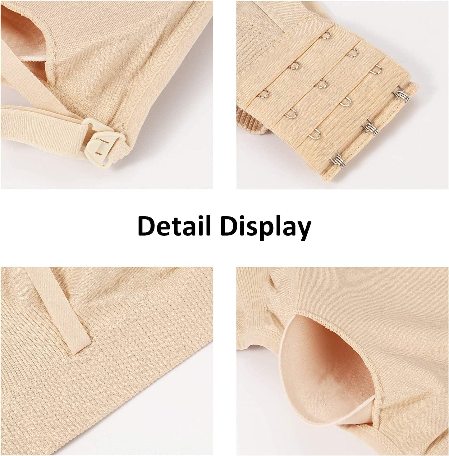 3 Pack Nursing Bra for Breastfeeding Women Maternity Bralette Wireless Sleeping Bras(Black/Beige/White,L) X-Large