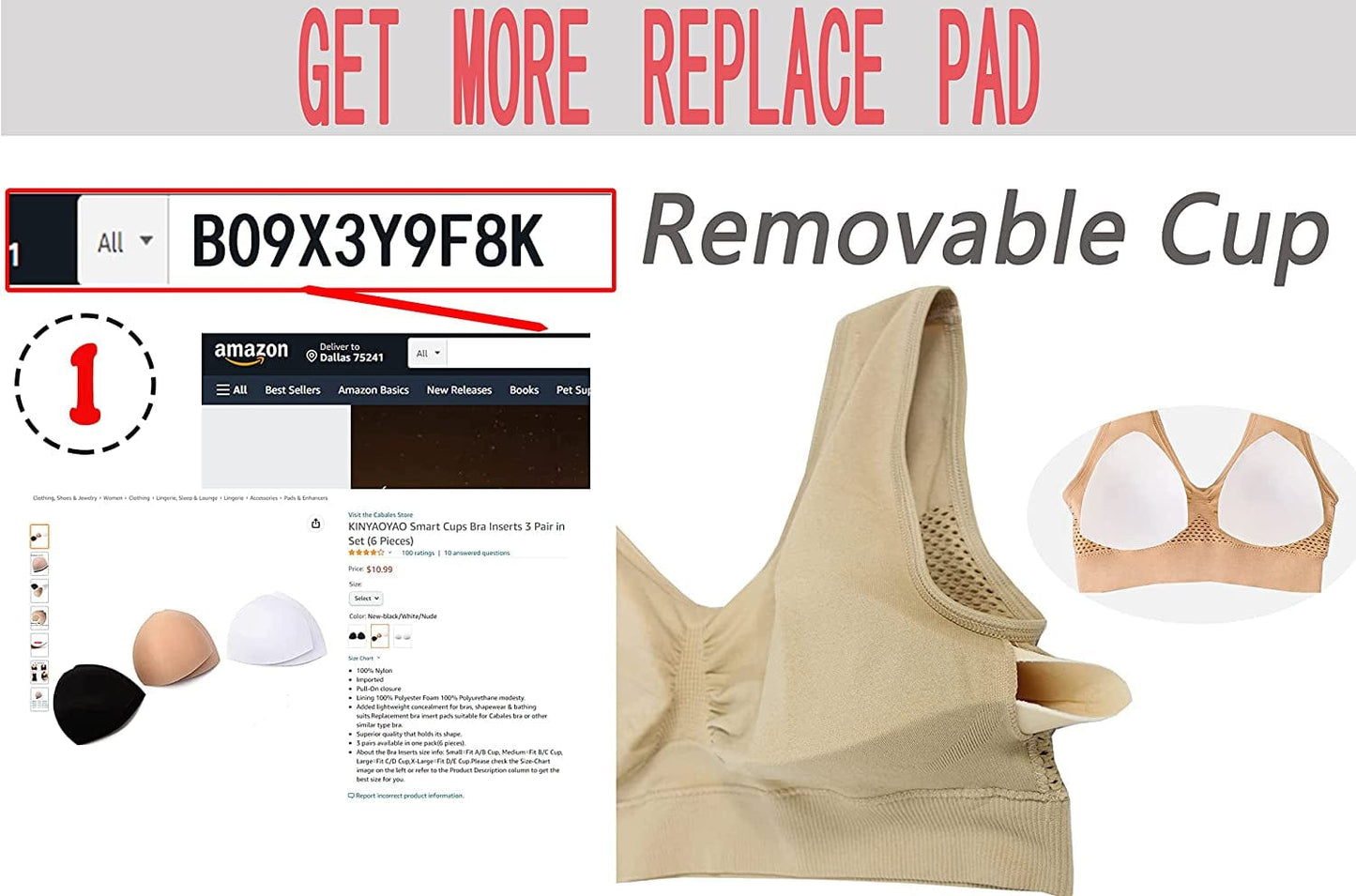 3 Pack Women'S Ultimate Comfy Medium Support Seamless Wireless Sports Bra with Removable Pads