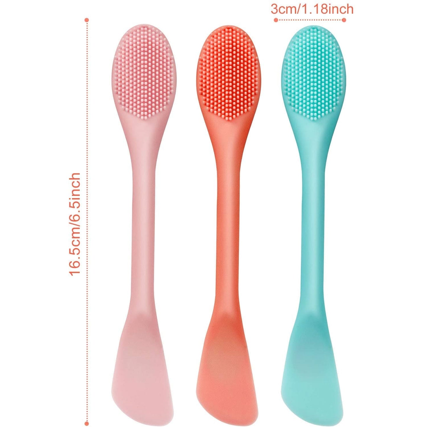 3 Packs Double-Ended Silicone Face Mask Brush Silicone Facial Mud Mask Applicator Brushes Cosmetic Makeup Brush Scoop Soft Silicone Beauty Brush Tools for Cream, Lotion (Light Green, Orange, Pink) Health & Beauty > Personal Care > Cosmetics > Cosmetic Tools > Makeup Tools Shappy