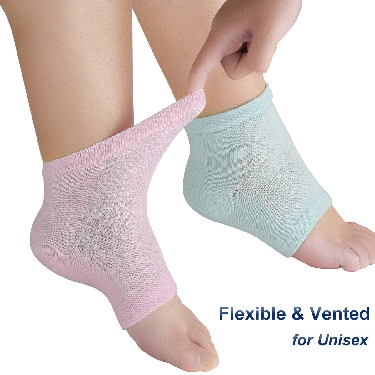 3 Pairs Moisturizing Gel Heel Socks Vented Unisex Toe Open Feet Care Dry Skin Health & Beauty > Personal Care > Foot Care CGBOOM