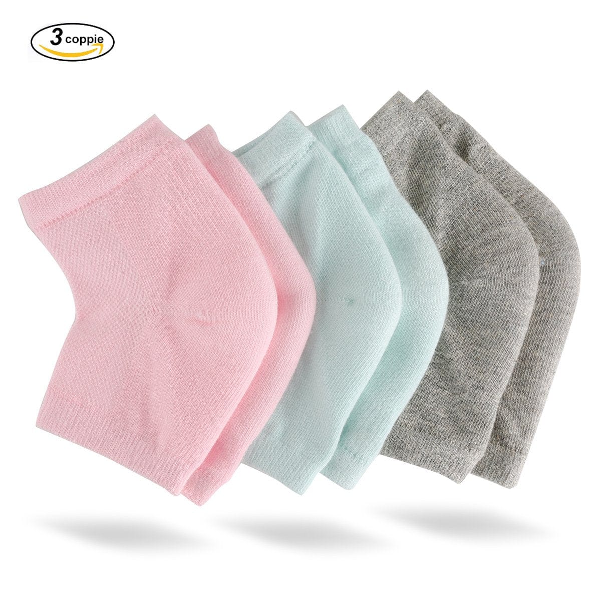 3 Pairs Moisturizing Gel Heel Socks Vented Unisex Toe Open Feet Care Dry Skin Health & Beauty > Personal Care > Foot Care CGBOOM