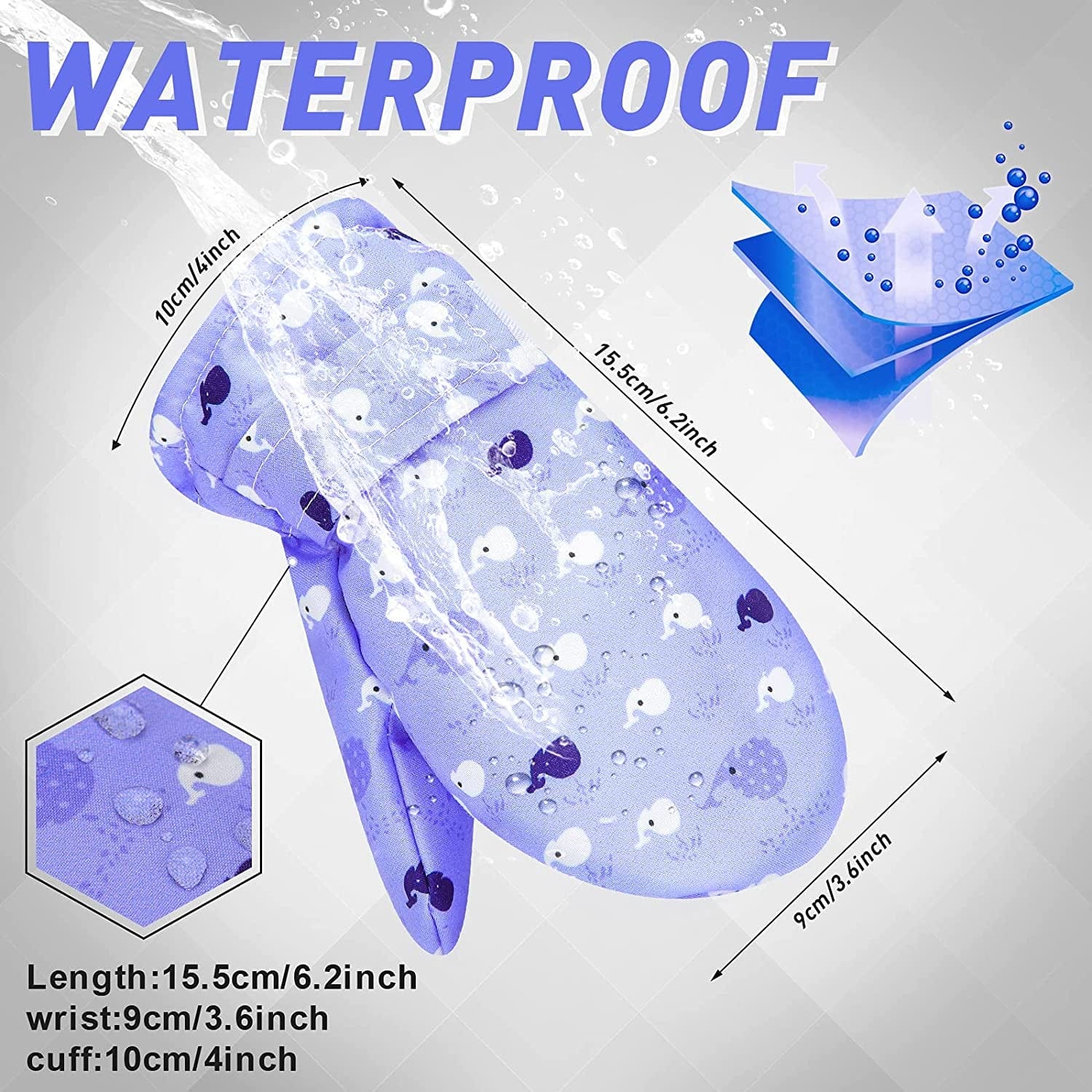 3 Pairs Toddler Waterproof Gloves Mittens Lined with Fleece for Winter Skiing with 2-4 Years Old Apparel & Accessories > Clothing Accessories > Gloves & Mittens SATINIOR