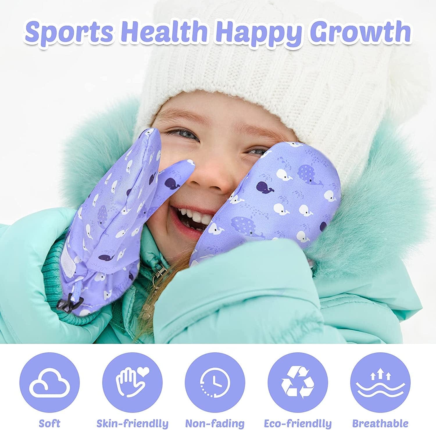 3 Pairs Toddler Waterproof Gloves Mittens Lined with Fleece for Winter Skiing with 2-4 Years Old Apparel & Accessories > Clothing Accessories > Gloves & Mittens SATINIOR