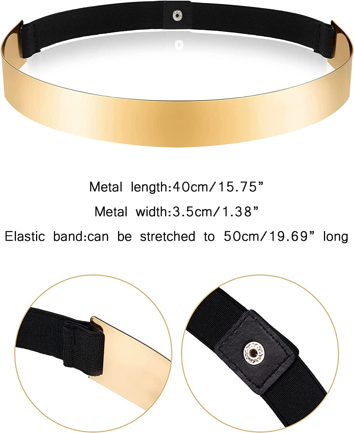 3 Pieces Belts for Women, Metal Waist Belt Shiny Adjustable Mirror Waist Belt Apparel & Accessories > Clothing Accessories > Belts SATINIOR