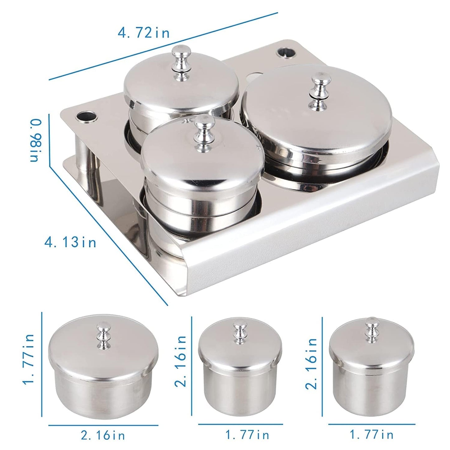 3 Pieces Stainless Steel Nail Art Equipment Cup Bowls Nail Powder Holder Nail Liquid Container Nail Art Equipment Tools Mini Cups Cosmetic Containers with Lids Health & Beauty > Personal Care > Cosmetics > Cosmetic Tools > Nail Tools V+Trys