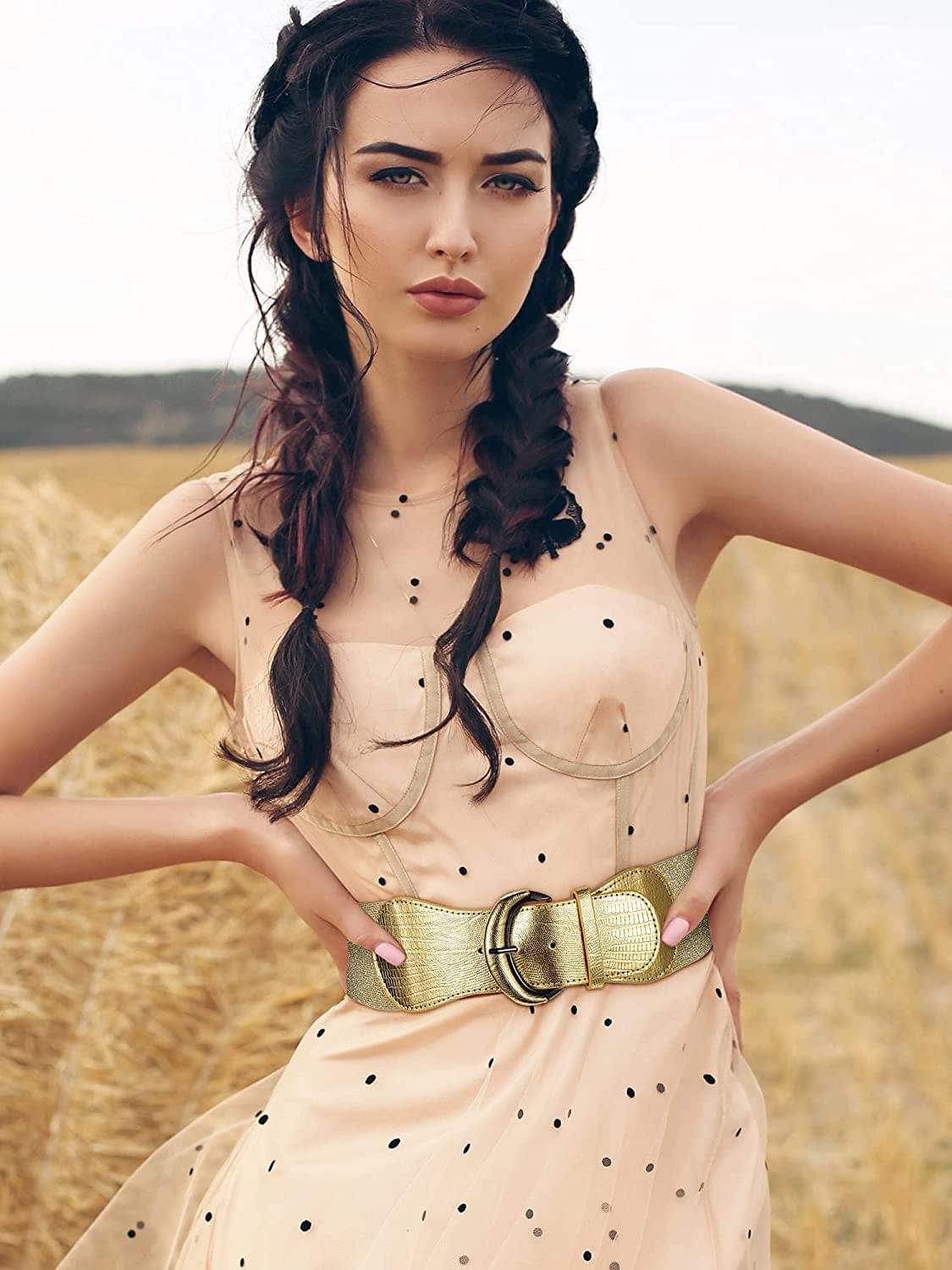 3 Pieces Women Wide Belt for Dresses Women Dress Belt Stretchy Cinch Belt Leather Elastic Belt for Ladies Dress Decoration Apparel & Accessories > Clothing Accessories > Belts SATINIOR