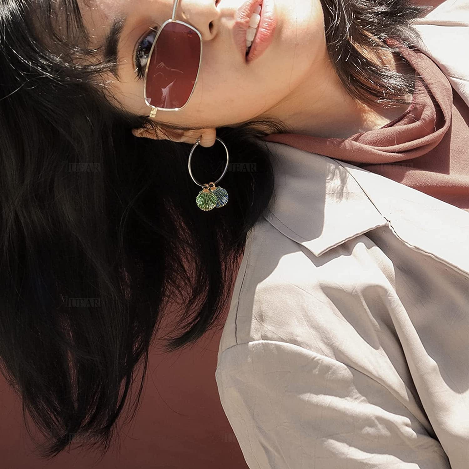 , 30 Pack Ocean Starfish Conch Seashell Enamel Charms Pendants for DIY Jewelry Making (Ocean Charms Style 1)