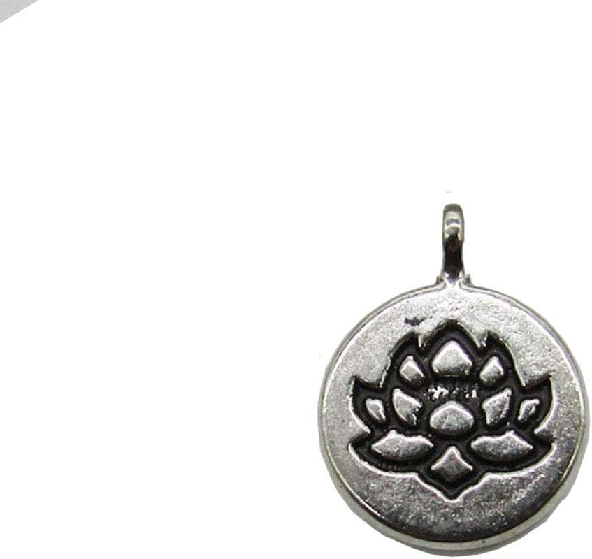 30 Pcs Lotus Flower Charms Yoga Charms Pendant for Jewelry Making Bracelet (Silver & Brone)
