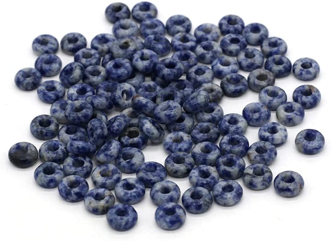 30 Pcs Natural Stone Bead Ring Mixed Stone Agate Crystal Turquoise Stone Charms for Jewelry Making Necklace Bracelet Earrings sodalite